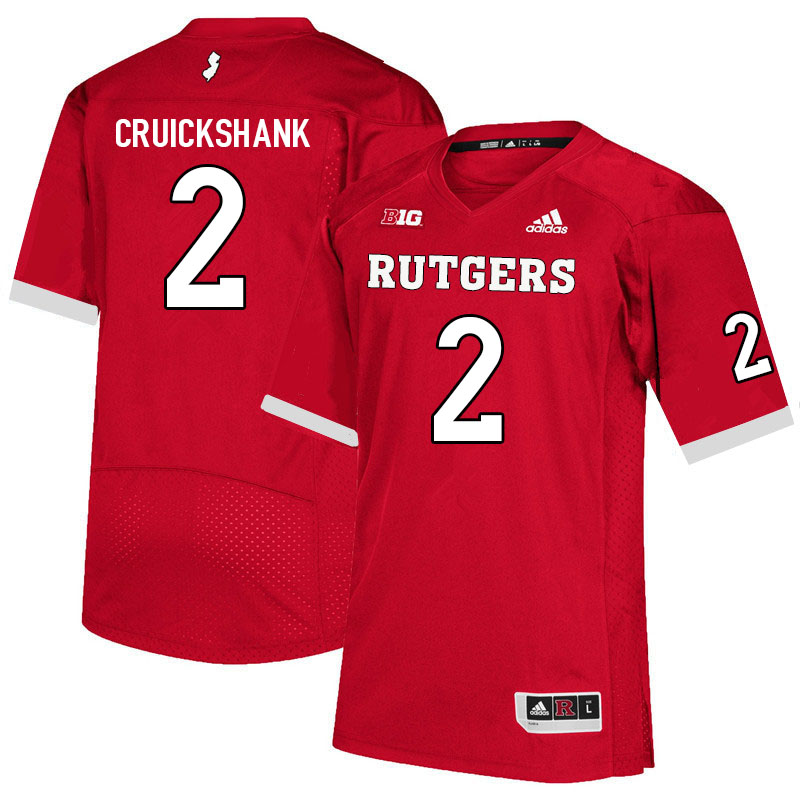 Men #2 Aron Cruickshank Rutgers Scarlet Knights College Football Jerseys Sale-Scarlet